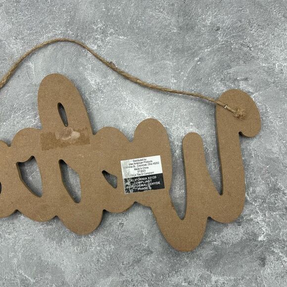 NWT Welcome Sign Front Door Wall Hanging Decor Minimalist White Brown - Picture 7 of 11